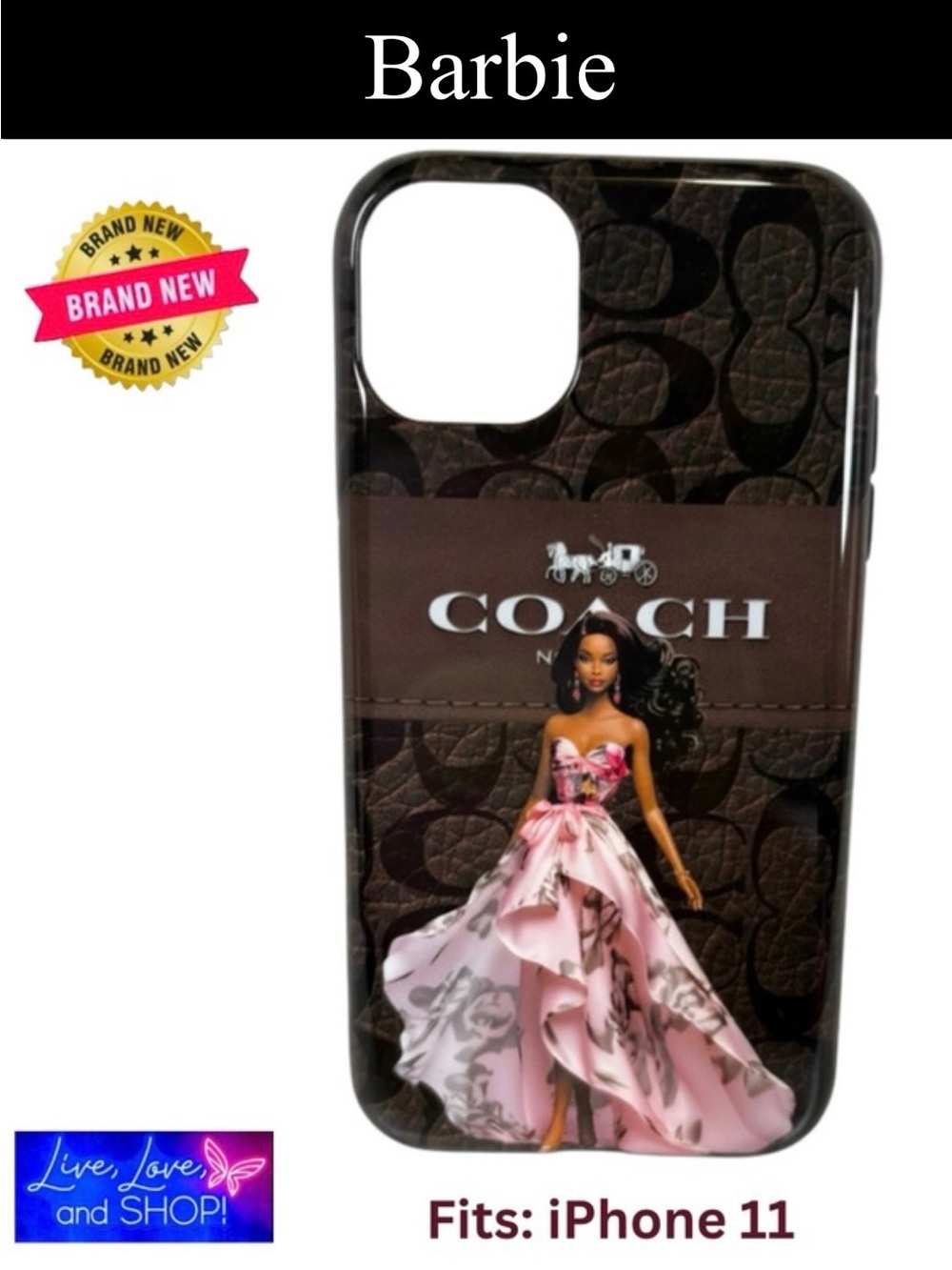 PHONE CASE: African American Barbie in
Pink Evening Gown, iPhone 11, NWOT